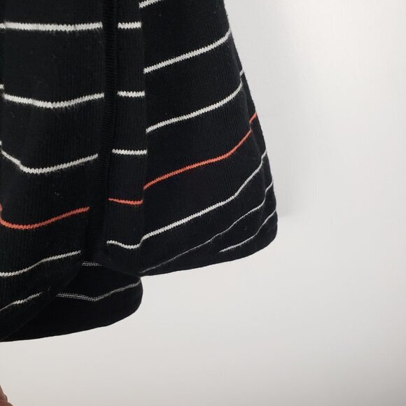 White & Warren Sweater Dress Black Striped Knit Cotton Blend Womens Size Small - Picture 5 of 7
